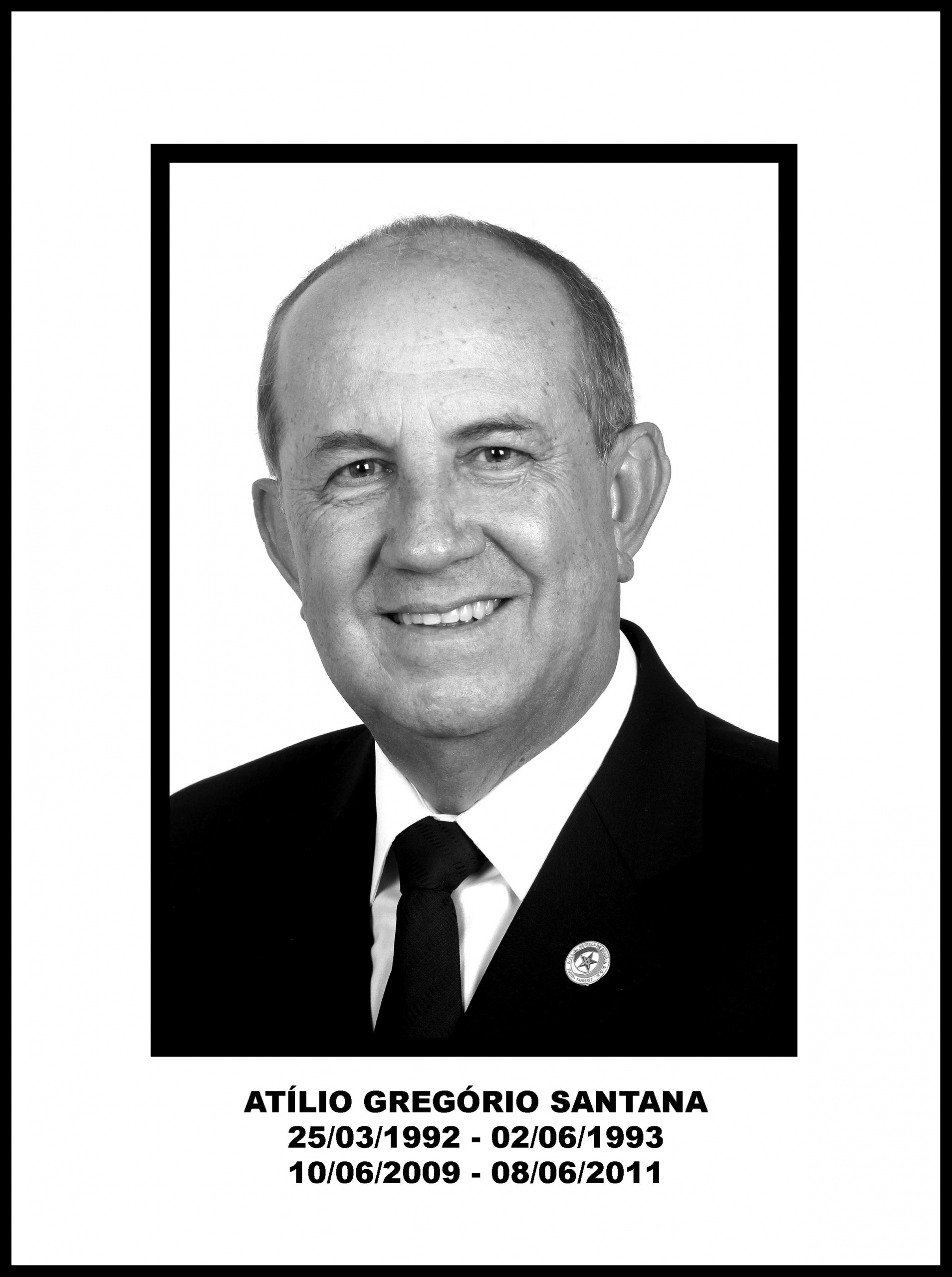 Retrato oficial de Atílio Gregório — Venerável Mestre